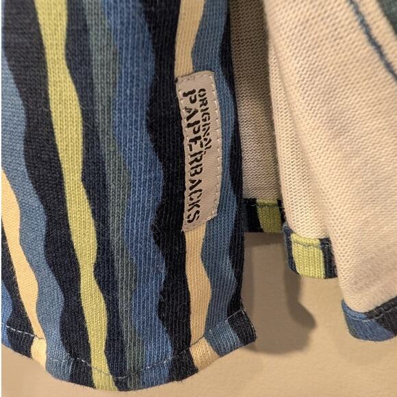 Original Paperbacks Riviera Striped Short-Sleeve Shirt Travel Brunch - Size L - Picture 5 of 8